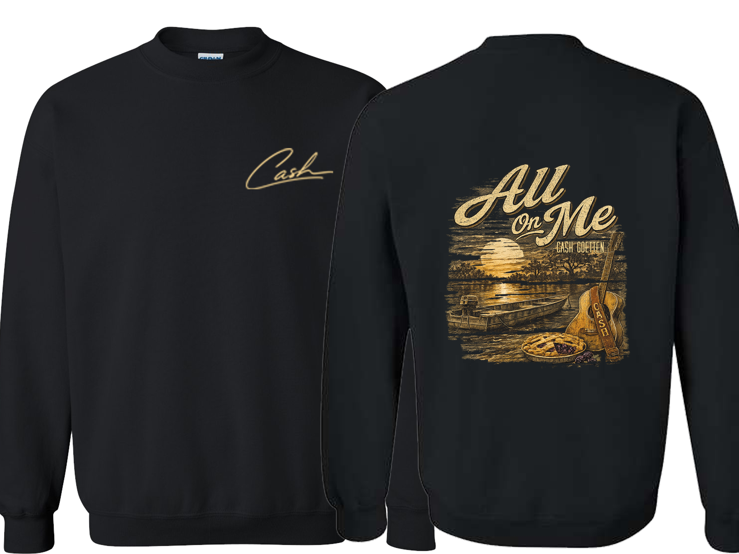 *NEW ITEM* All On Me Crew Sweatshirt - Gildan *BLACK COLOR* Youth + Adult Sizes